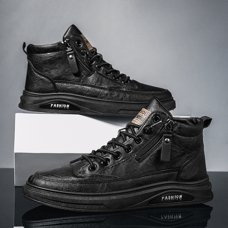 Invierno nuevo trabajo de protección laboral zapatos de hombre Zapatos de mesa de cocina de alta calidad otoño impermeable zapatos de cuero casuales de los hombres a juego antideslizantes