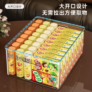 橱柜收纳盒整理杂物零食窄长置物筐桌面透明亚克力长方形储物盒子