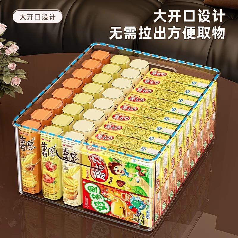 橱柜收纳盒整理杂物零食窄长置物筐桌面透明亚克力长方形储物盒子|undefined