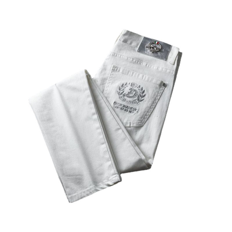 Men's High Quality Non fading and Non pilling Elastic Silk Cotton Jeans Men's Autumn Comfortable Slim Fit Small Feet_voghion.com