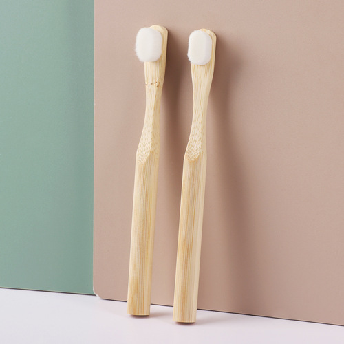 Bamboo Toothbrush Homestay Hotel Bamboo Charcoal 10,000-Hair Toothbrush Round Handle Paint-Free Foreign Trade Disposable Hotel Toothbrush