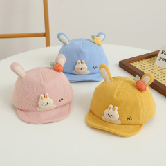 HI小兔寶寶帽子春秋兒童軟檐鴨舌帽可愛超萌嬰幼兒遮陽防曬鴨舌帽