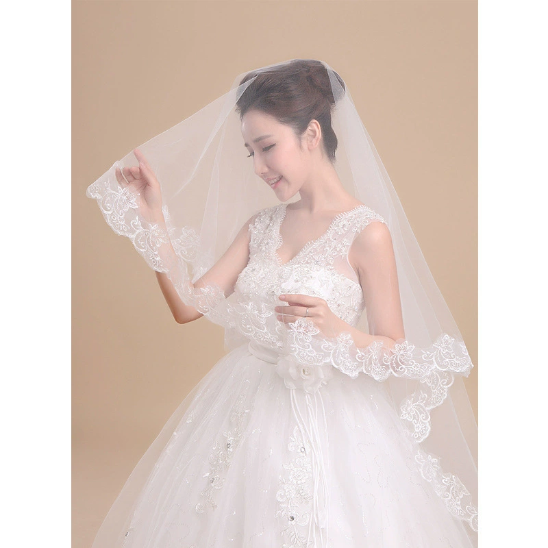 Гипсовой кружевной фата для невесты, аксессуар, 1,1 м, корейский стиль, свадебные аксессуары