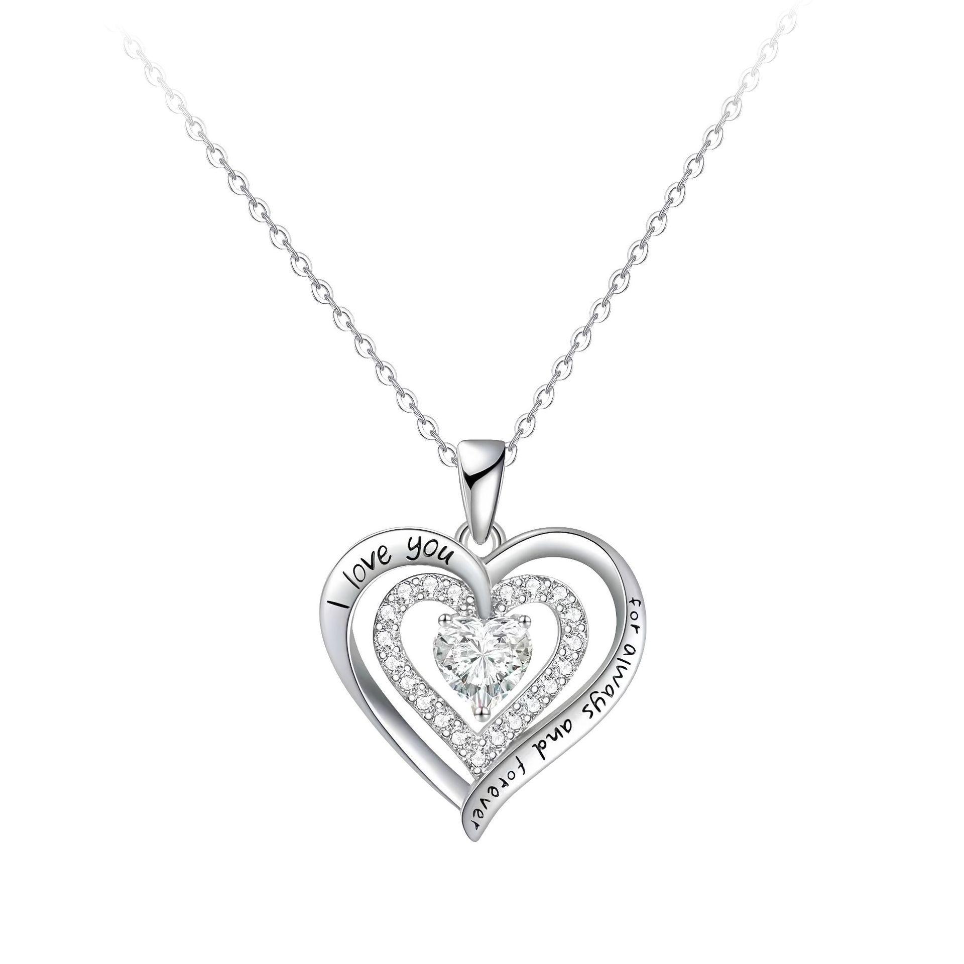 Europa y los Estados Unidos transfronterizos 925 plata esterlina colorida con collar de zircon colgante de colgante de clavícula para mujeres joyerías Amazon