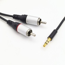 高品质 3.5 to 2RCA 一分二音频线 3.5转二莲花 1米