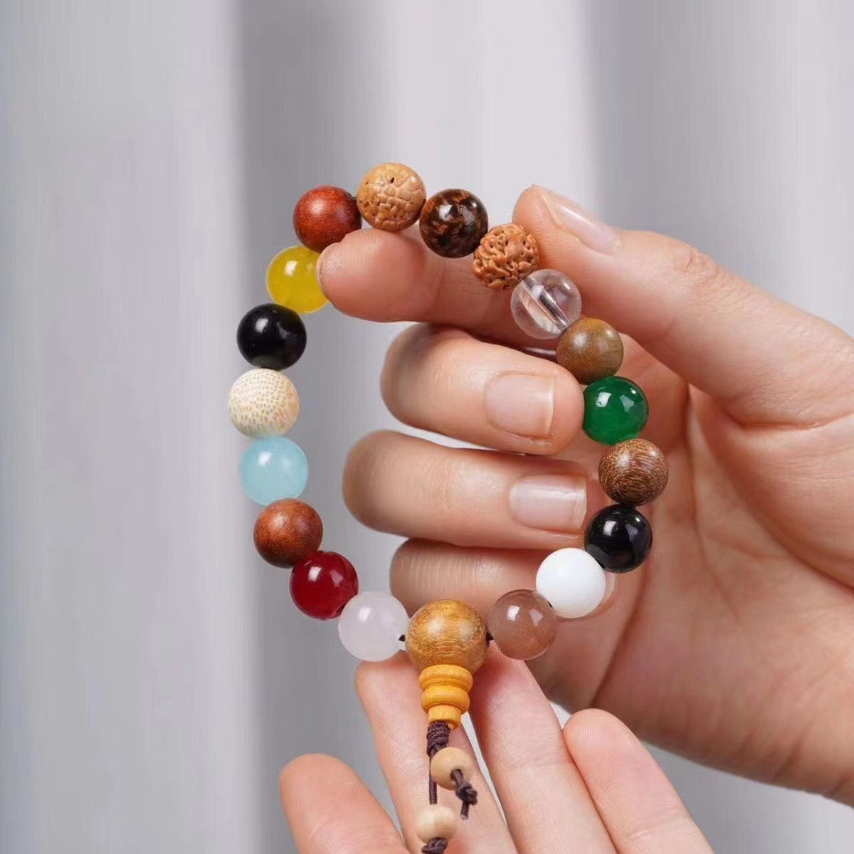 18-semilla imitación Bodhi pulsera moda nacional Mori vintage Buda cuentas Rosario 18-semilla pulsera hombres y mujeres pareja joyería de la mano