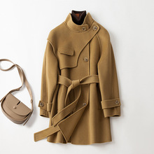 913#2025春季新款高级感炸街小个子中长款收腰显瘦毛呢大衣外套潮