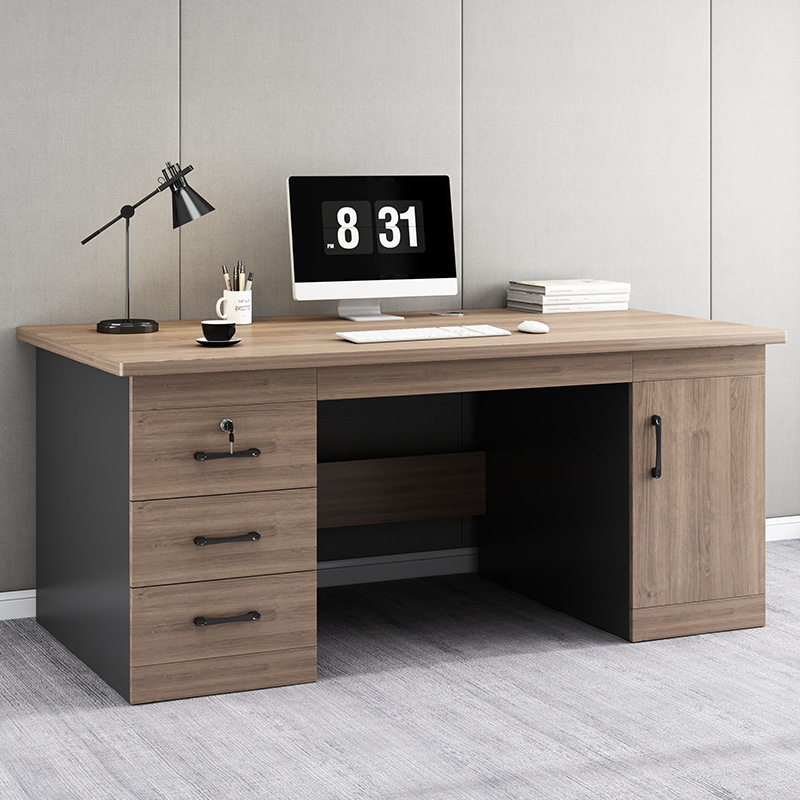 Office Desk Home Computer Desktop with Drawer Desk Boss Desk Simple Modern Office Staff Desk and Chair