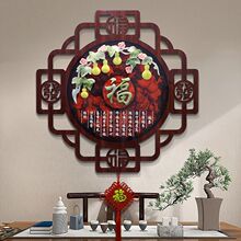 客厅装饰画中式挂画入户玄关餐厅走廊沙发过道壁画背景墙玉雕浮雕