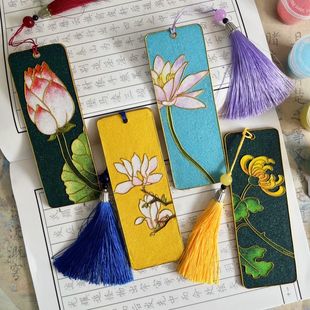 Flower Bookmark Entry-Level Filigree Enamel Painting DIY Intangible Cultural Heritage Handmade Material Package Team Building Activities Homemade Souvenirs