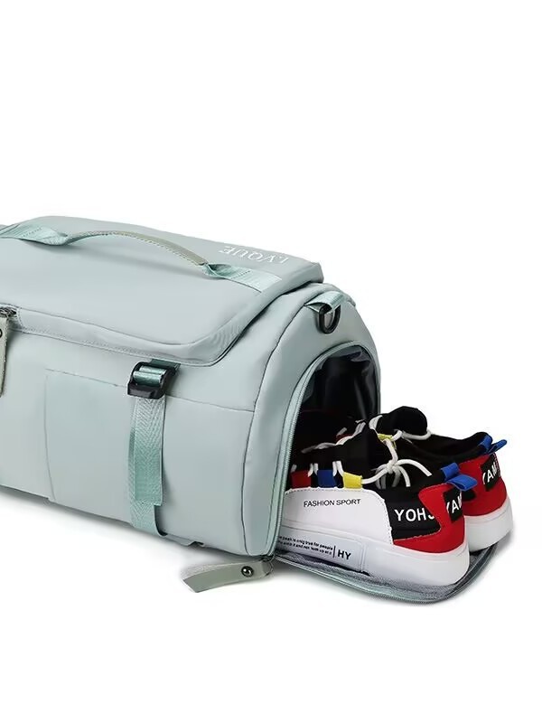 Bolsa de viaje de gran capacidad única extranjera, bolsa deportiva multifuncional, separación de seco y húmedo, bolsa de fitness impermeable, bolsa de equipaje de hombro portátil