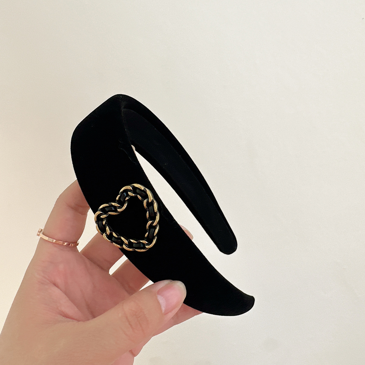 Chanel estilo retro simple flor negro diadema de viaje accesorios para el cabello de la diadema de moda elegante para mujer del todo fósforo de las mujeres