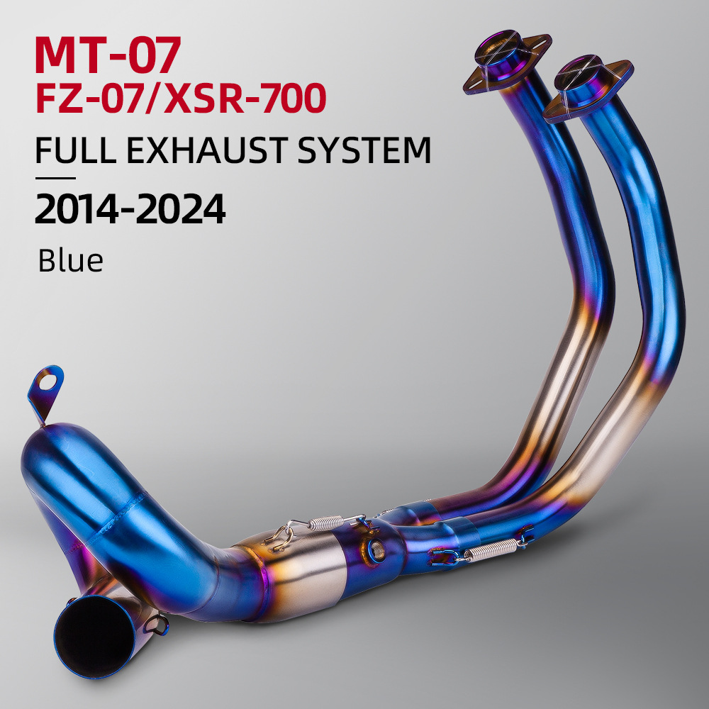 Motorcycle MT07 modified exhaust pipe stainless steel/swing front section special car 14-23 years non-destructive straight up