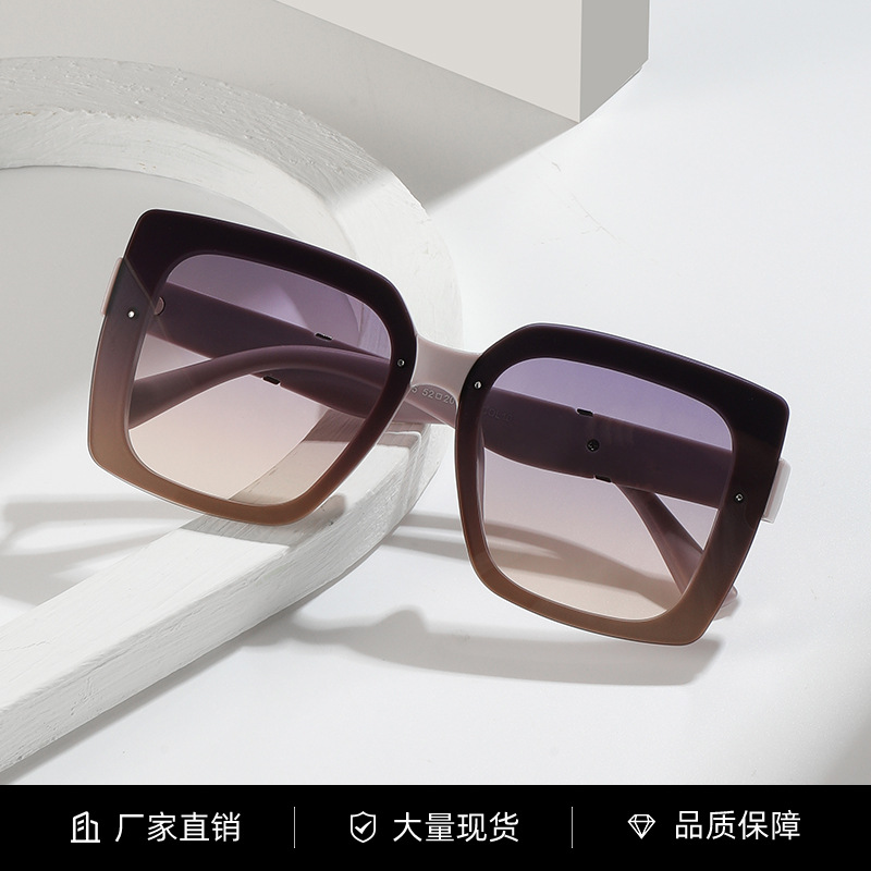 新款欧美时尚大框素颜太阳镜女潮流百搭网红街拍显脸小高级感墨镜