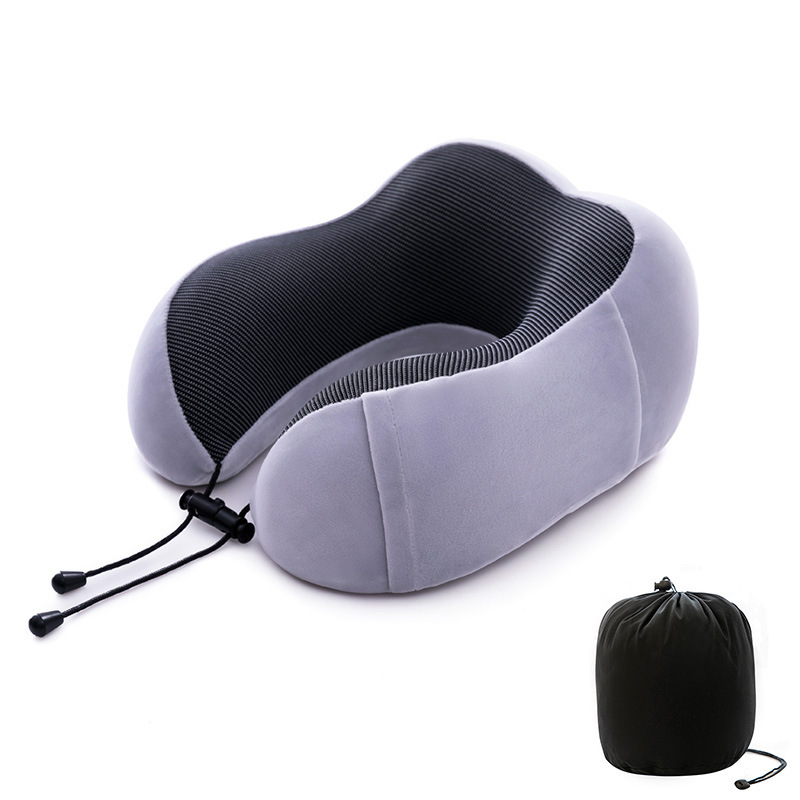Algodón de memoria transfronteriza almohada de cuello tipo U almohada de columna cervical tela magnética almohada de avión de viaje portátil almohada de cuello almohada de cuello