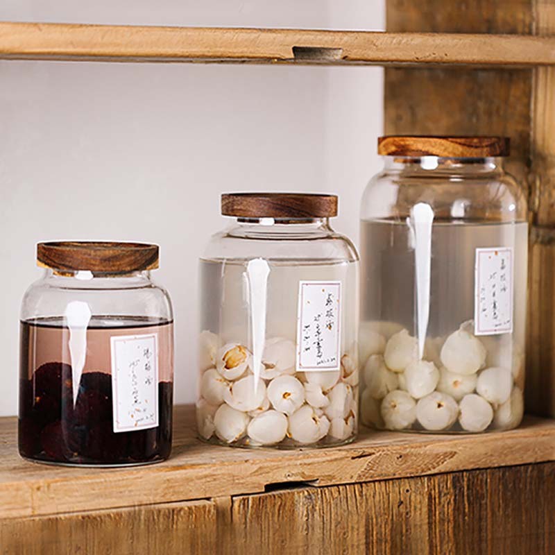 大容量玻璃密封罐食品级带盖泡酒瓶荔枝青梅酿酒药材陈皮罐酒瓶子