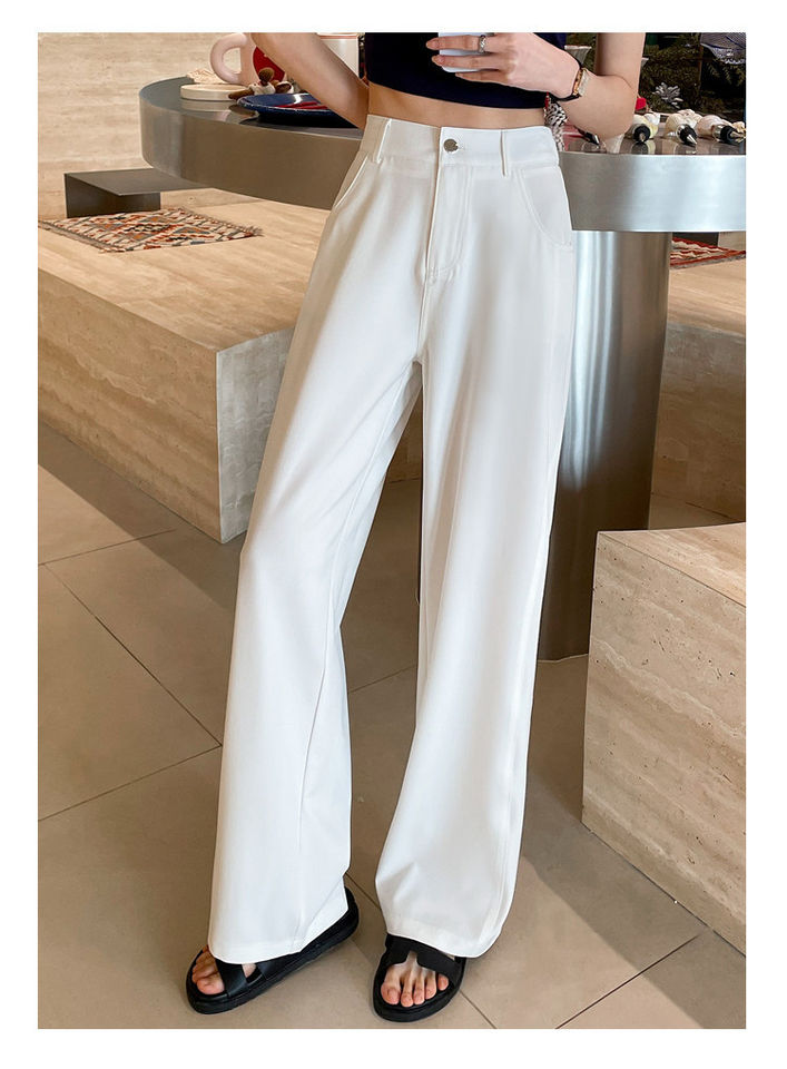 Quần ống rộng giả denim Lyocell Tencel cạp cao dáng mỏng, form suông rủ nhẹ — Denim đen thông thường, Người nhỏ nhắn màu trắng, Quần jean đen cho người nhỏ nhắn, Quần jean đen dáng dài chi tiết 19