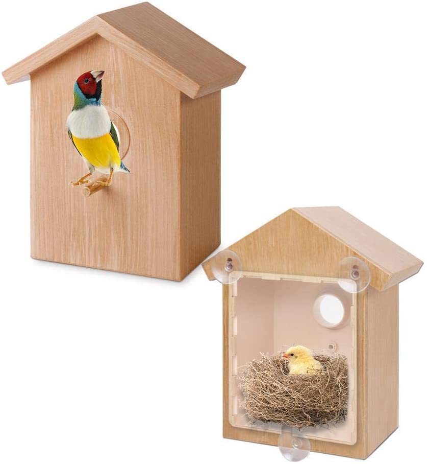 AMAZON nuevo Nido de Pájaro al aire libre alimentador de aves con ventosa Nido de Pájaro DIY Nido de Pájaro Casa de aves al aire libre alimentador de aves