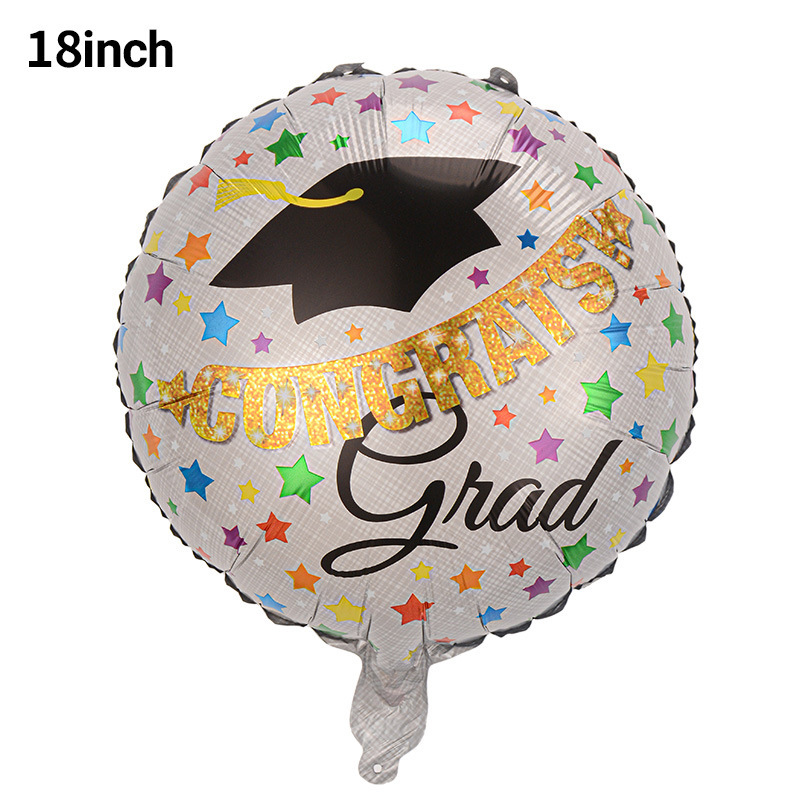 Fiesta de graduación transfronteriza decoración de globos temporada de graduación diseño sombrero de doctorado película de aluminio de dibujos animados globo celebración de graduación traje image 39