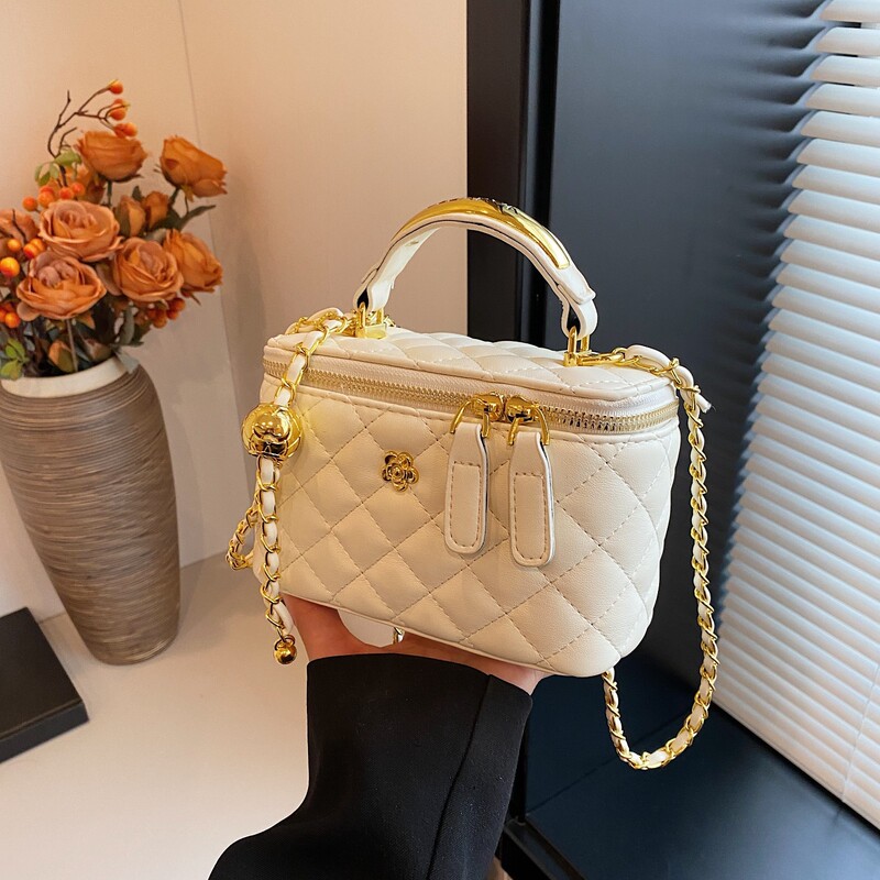 Square Box Bag New Style Small Bag Fashionable Rhombic Women's Bag Stylish Textile Crossbody Bag Small Bag Women's All-match