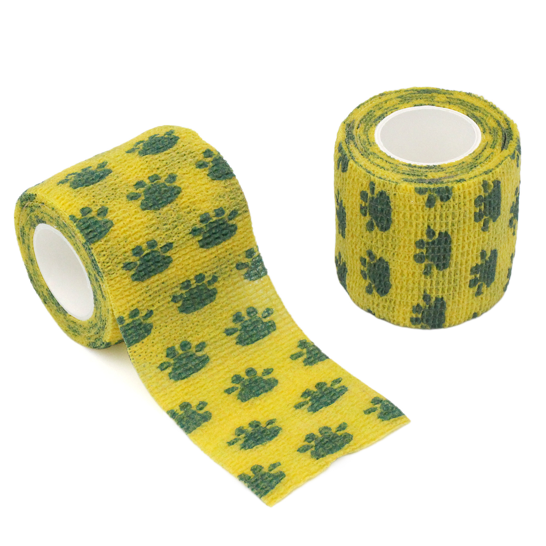 Huellas de la zapatilla de color verde amarillo