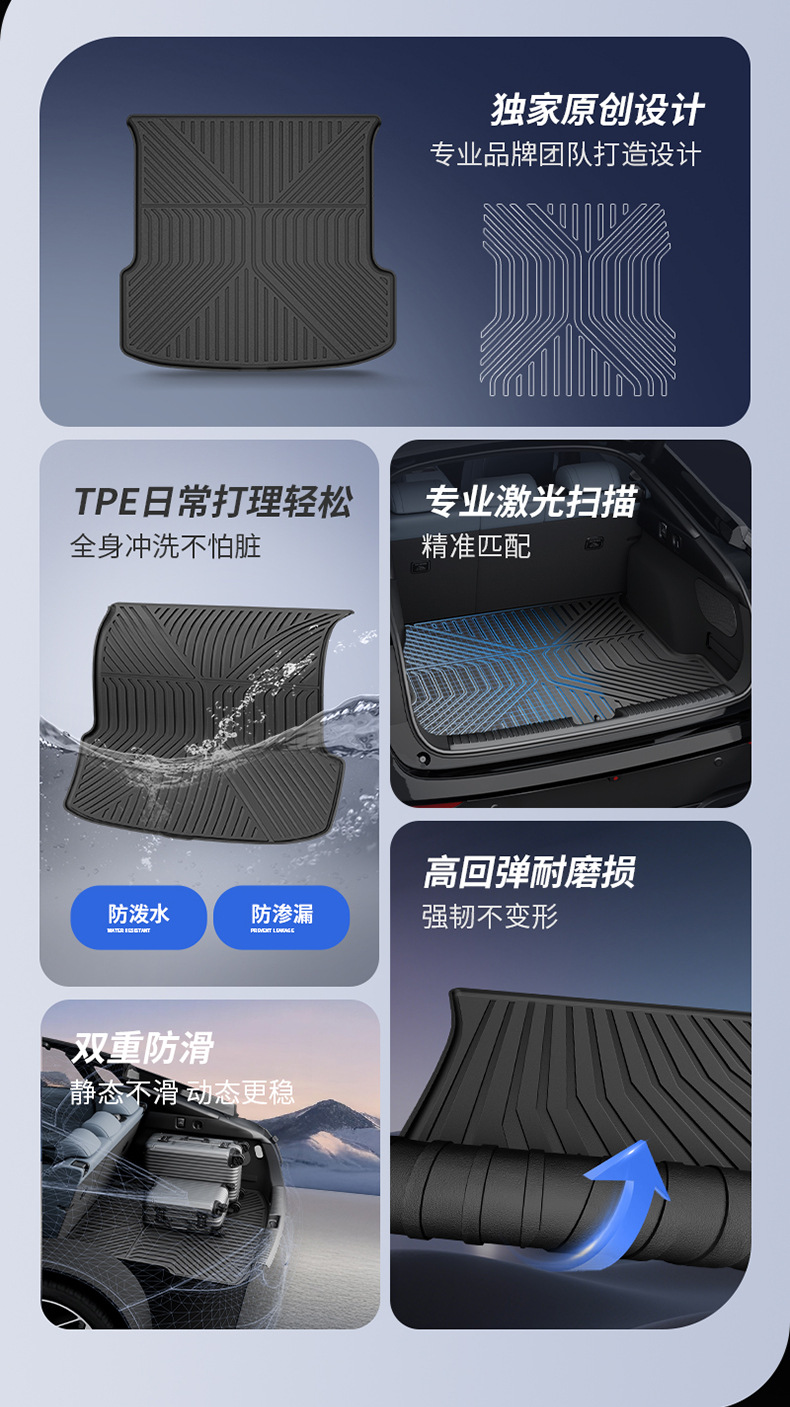 Suitable for Xpeng M03 G6 G7 G9 P7 P7+Gx L03 Special Tpe Car Trunk Mat