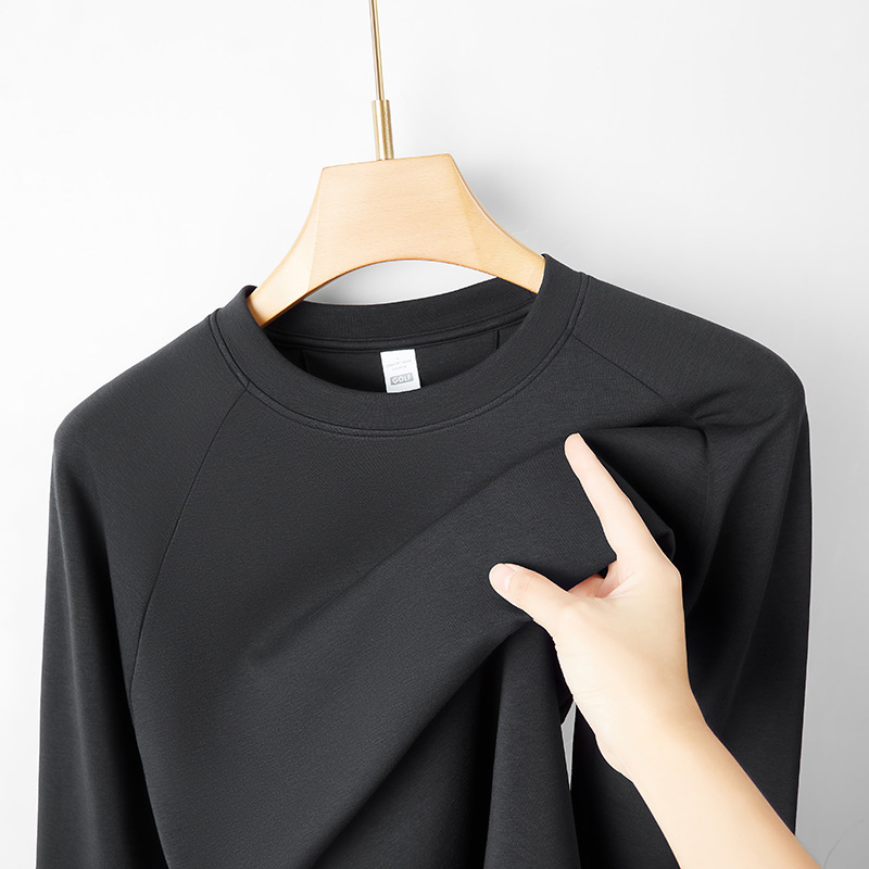 Hottem infrarrojo lejano camiseta de manga larga para hombre acolchado calentamiento otoño y invierno simple color sólido grueso camiseta de cuello redondo para hombre