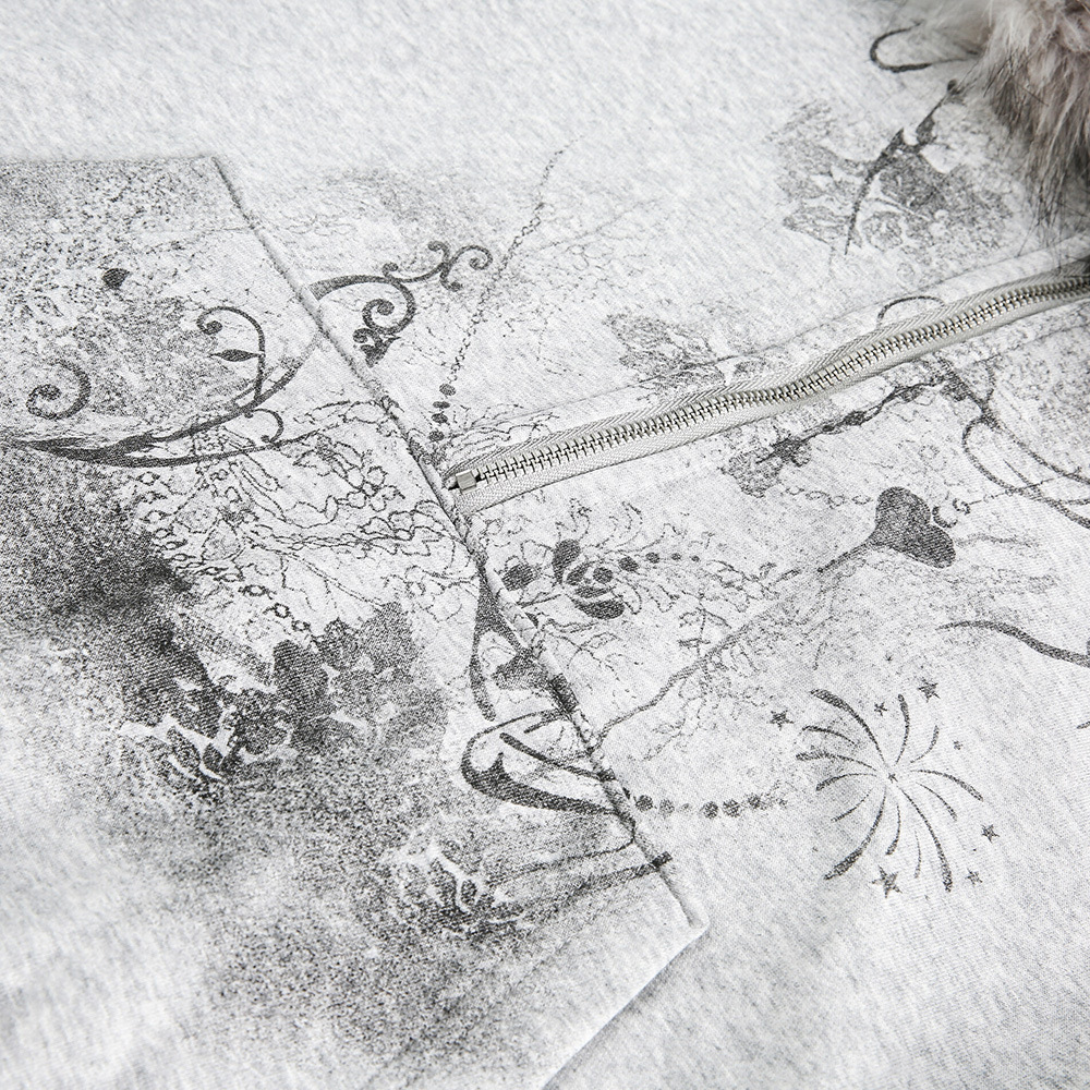 Sweat à capuche pour homme, ample, tendance, décontracté, demi-fermeture éclair, imprimé abstrait, automne_voghion.com