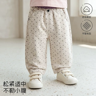 春秋复古儿童碎花裤阔腿弯刀裤男女童宝宝外出长裤1-3岁儿童衣服