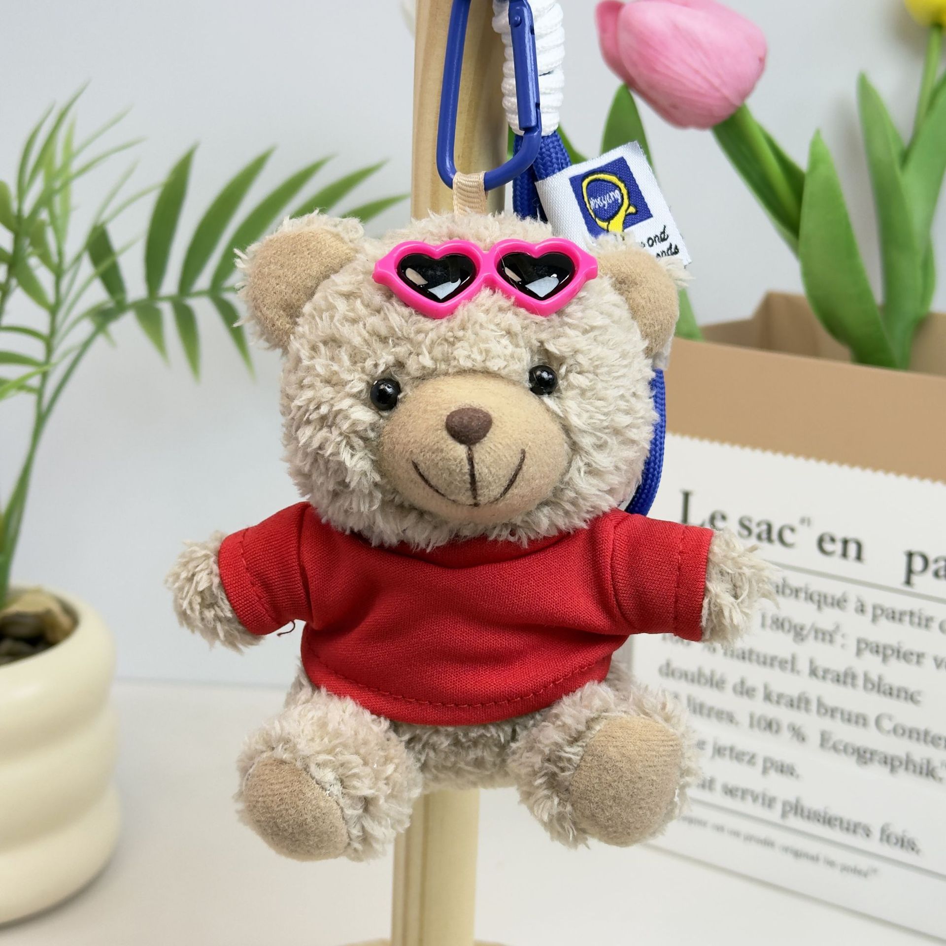 Suéter Teddy Bear Keychain bolsas colgantes muñecas de peluche creativas lindas gafas piloto Teddy Bear