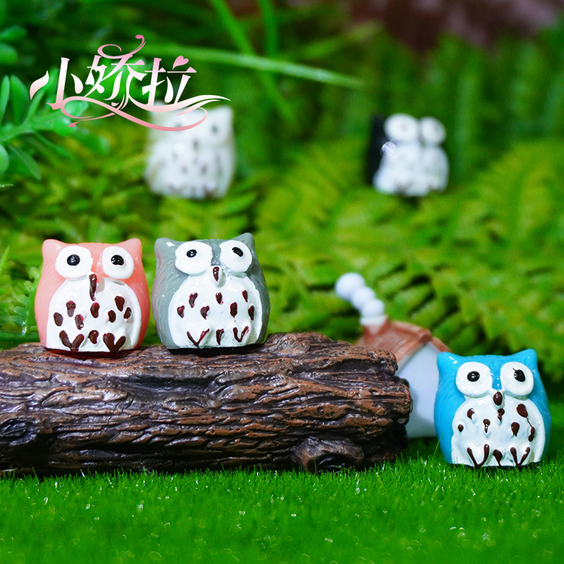 Jarrón de micropaisaje de musgo explosivo transfronterizo Xiaojiola 2024 accesorios de bricolaje de mini búho