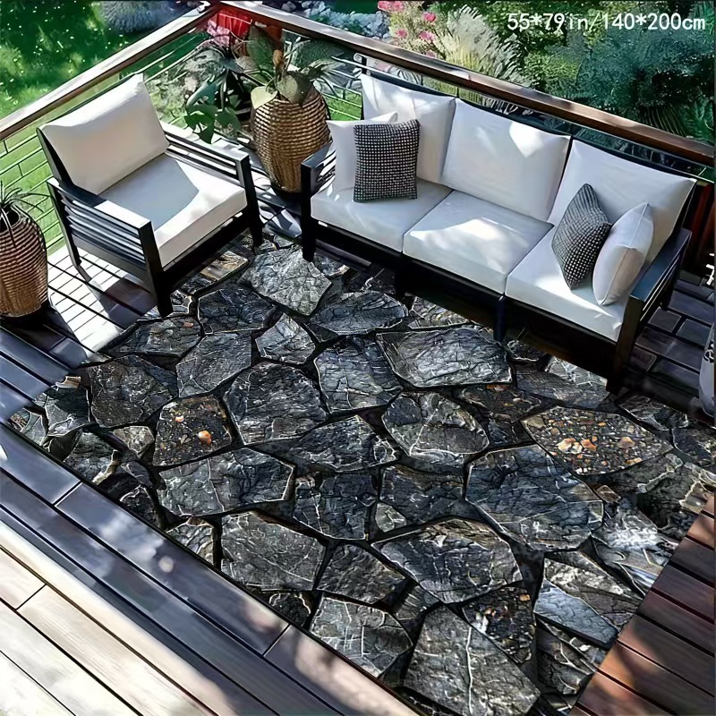 Marmoroptik Flurmatte Kristall Samt Wohnzimmer Teppich Schmutzabweisend_voghion.com