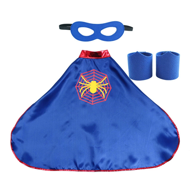 Плащ на Хэллоуин Детский костюм для выступлений Накидка Косплей Костюм Паук Плащ супергероя Костюм для выступлений