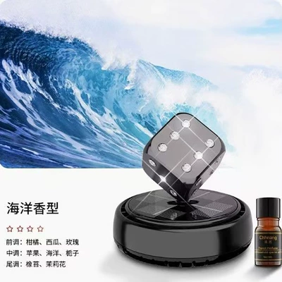 Solar Car Aromatherapy Diamond Dice Car Perfume Holder Center Console Rotating Ornaments Interior Decoration Supplies Fragrance (Perfplant seat) - 958105cm-sz-black-ocean