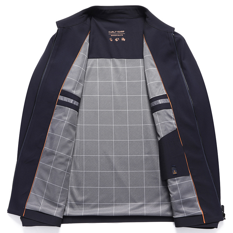 Men's Jacket Business Casual Solid Colour Lapel Autumn Coat_voghion.com