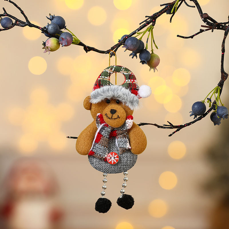 Decoraciones de Navidad anciano muñeco de nieve ciervo regalos de Navidad pequeño colgante muñeca de peluche colgante de árbol de Navidad suministros
