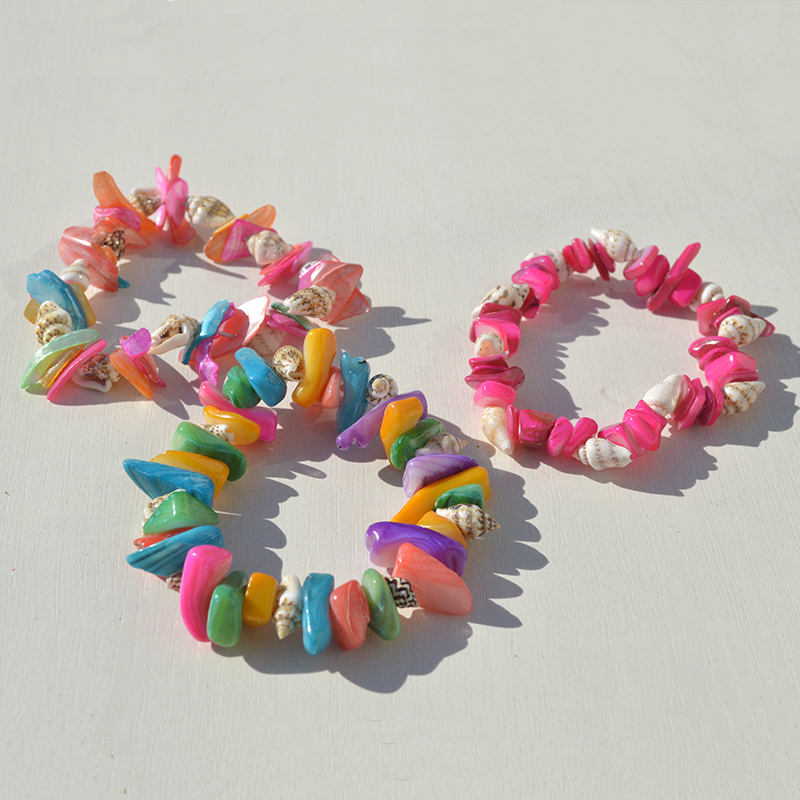 Conchas naturales pulsera caracoles collar diy joyas de chicas hechas a mano puestos de mercado nocturno regalos características pulseras