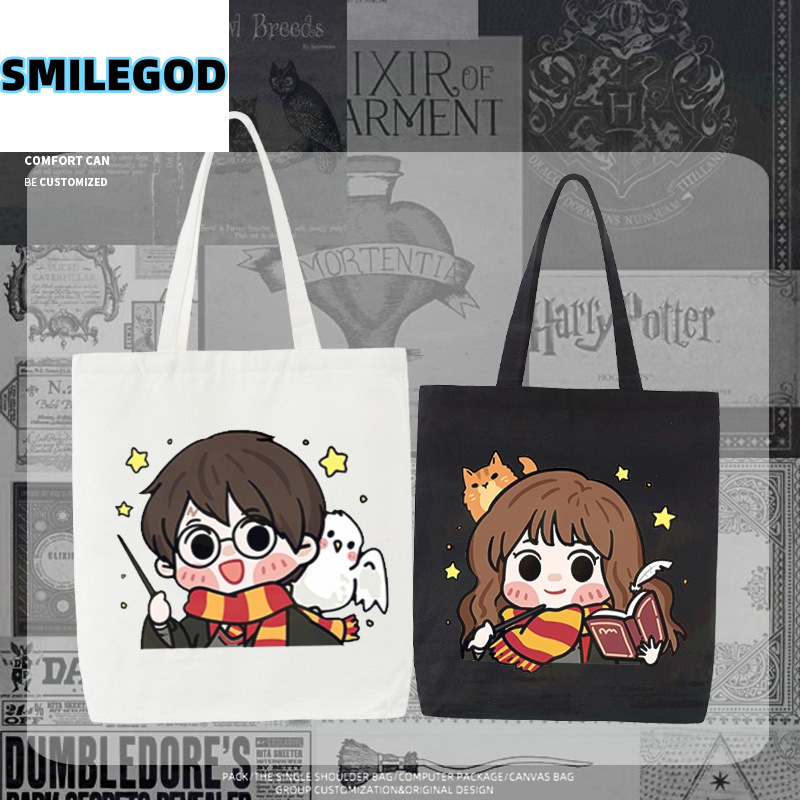 Harry Potter Co-Branded Canvas Bag for Women, Large Capacity Handbag, Shoulder Bag, Shopping Bag, Student Tutoring Crossbody Bag Harry Potter Co-Branded Canvas Bag for Women, Large Capacity Handbag, Shoulder Bag, Shopping Bag, Student Tutoring Crossbody Bag
