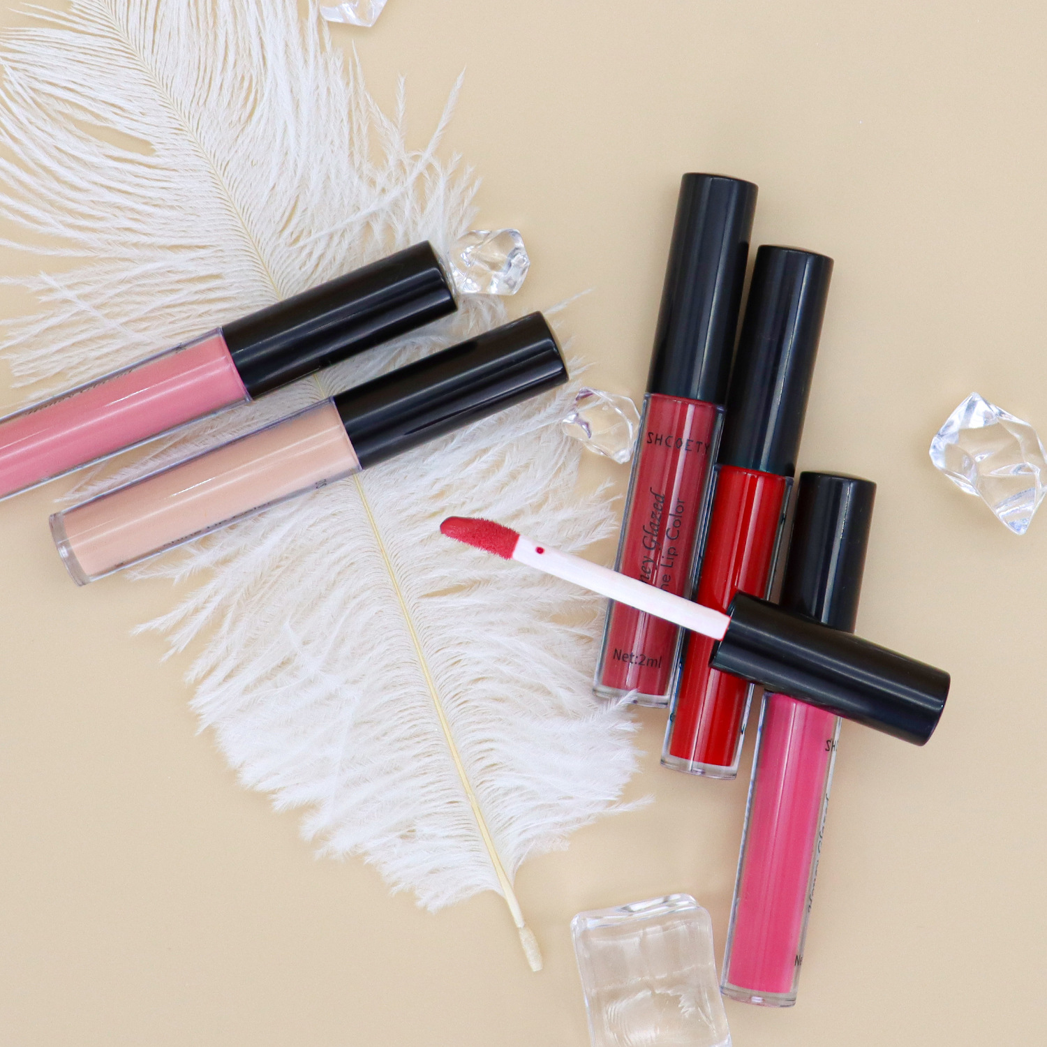SHCOETY cross-border matte lip gloss long-lasting non-stick to cups and non-fading European and American nude lipstick lip gloss wholesale undefined