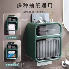 バスルームティッシュボックスパンチフリー防水トイレットペーパーボックストイレットペーパーロール収納ラック壁掛け