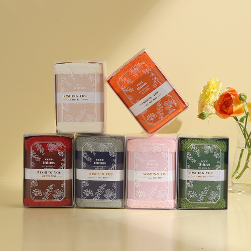 Souvenir towel, coral velvet creative gift, girdle gift box towel, event wedding banquet, wedding return gift