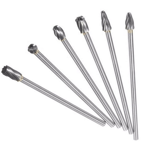 6pc carbide rotary file tungsten steel roller sharpener alloy grinding head woodworking wood carving grinding head root carving