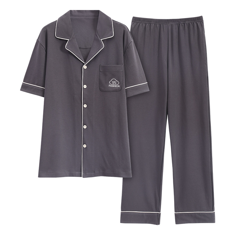 Pijamas de los hombres verano nuevo Algodón puro alta calidad manga corta moda avanzada más tamaño vestir prendas exteriores homewear conjunto