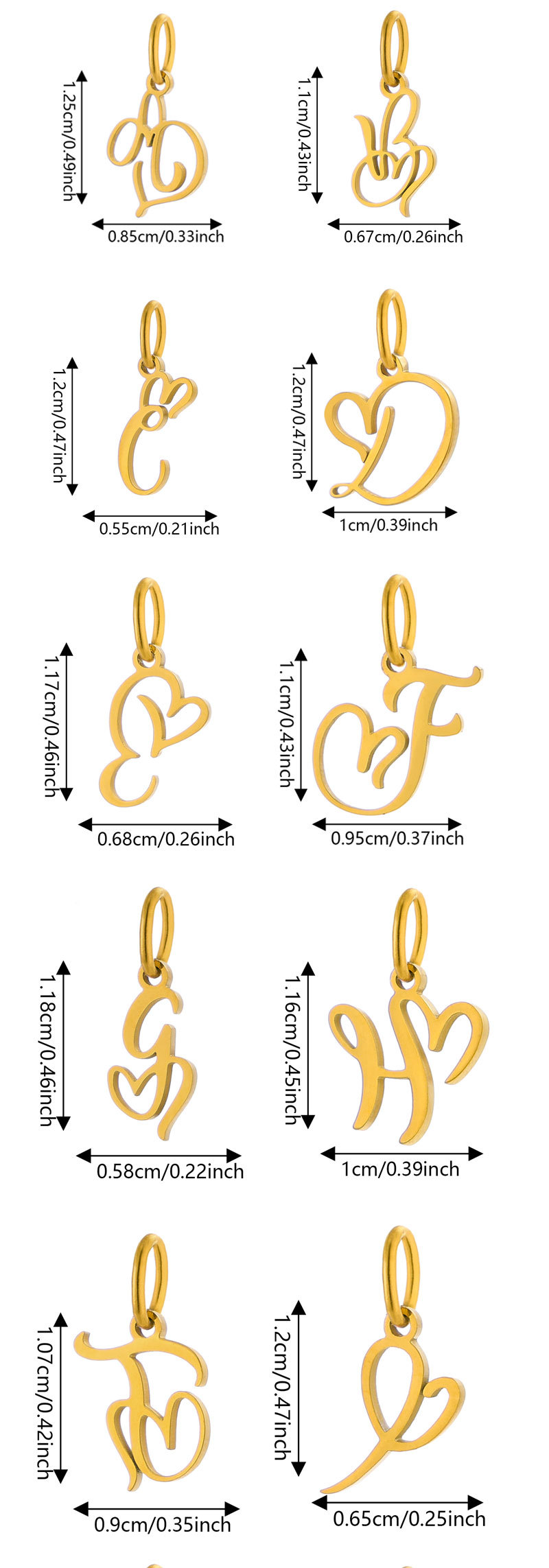 1 Piece Quantity 304 Stainless Steel, Titanium Steel Material 1 Piece 304 Stainless Steel Titanium Steel Letter Word Pendant DIY Jewelry Accessories