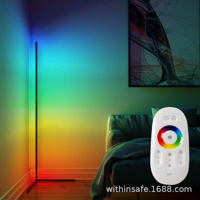 FUENTE moderna Luz de relleno en vivo LED de colores RGB lámpara de pie sala de estar dormitorio esquina simple magia colorida lámpara de techo