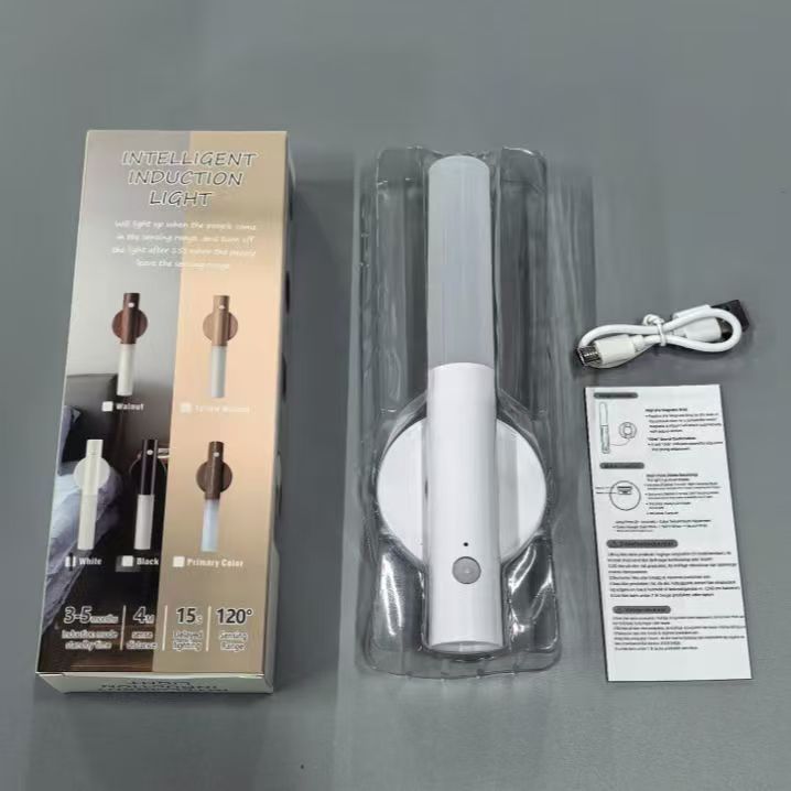 Lámpara de pared inteligente de inducción del cuerpo humano lámpara nocturna LED hogar carga luz de atmósfera pasillo madera madera