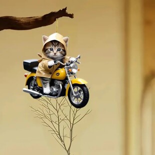 2024 cross-border new kitten cycling series acrylic flat car pendant decorative pendant decorations wholesale