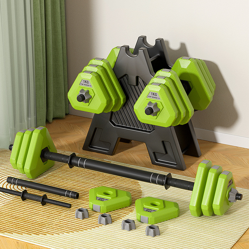 Emex Dumbbell Men's and Women's Barbell Fitness Equipment Combination Adjustable Disassembly Household Dormitory Weightlifting Training Set