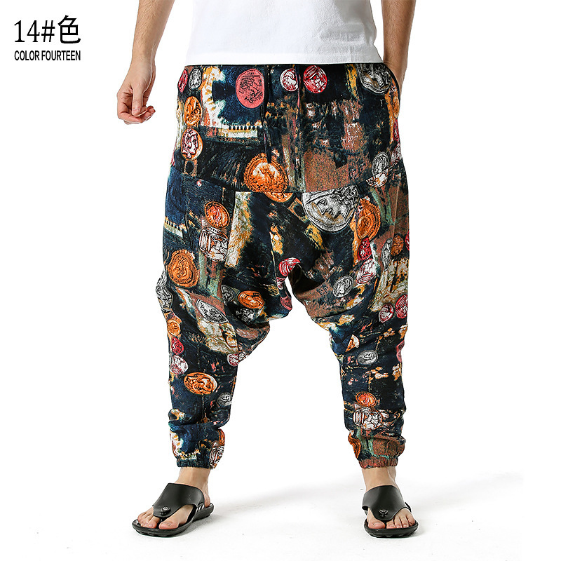 men's and women's foreign trade Harun yoga pants loose bohemian pants hanging pants moth pants 91