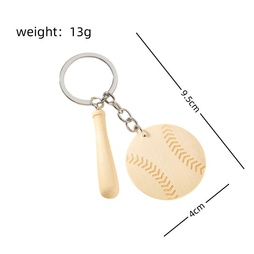 12g Weight Keychain Classification 1 Piece Quantity Daily Occasion Wood Material Baseball Pattern Unisex Gender Sports Style 1 Piece Sports Baseball Wood Unisex Keychain 4